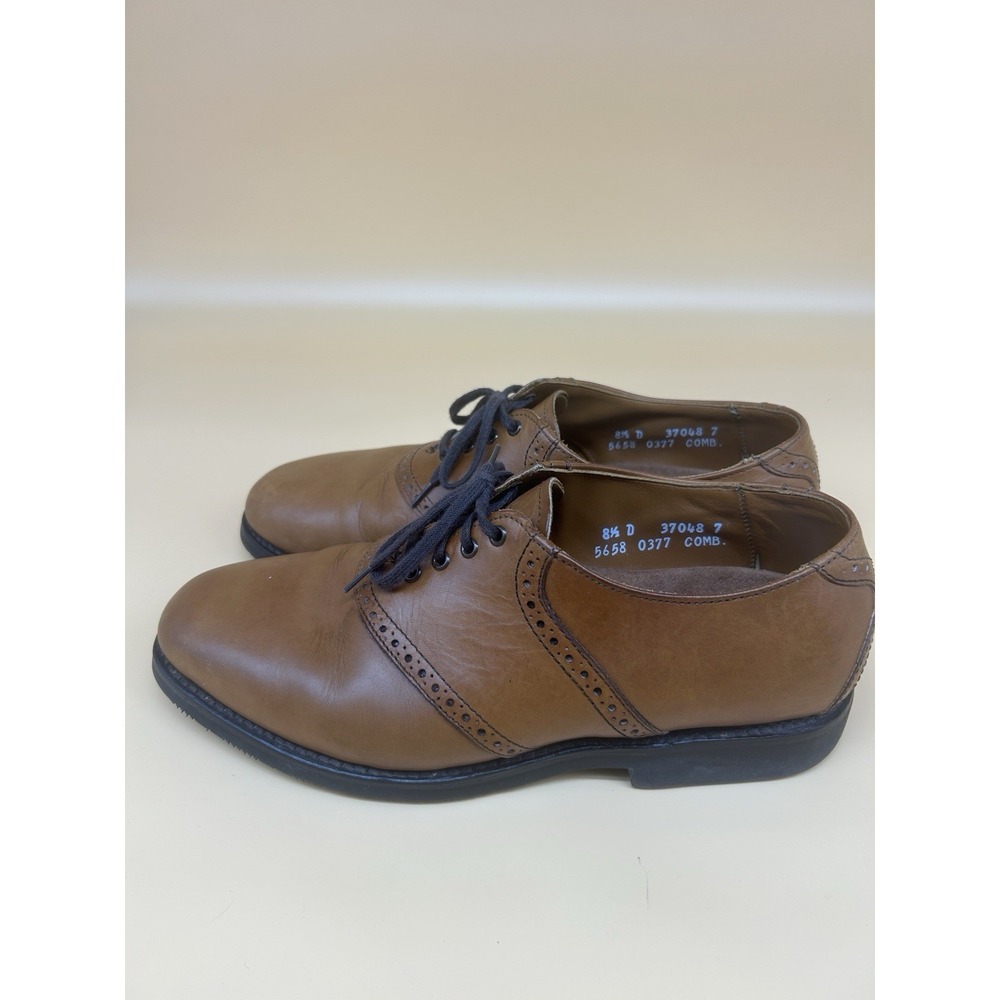 Allen Edmonds Brown Leather Oxford 8.5 D Cap Toe Vibram Sole USA - Picture 2 of 10